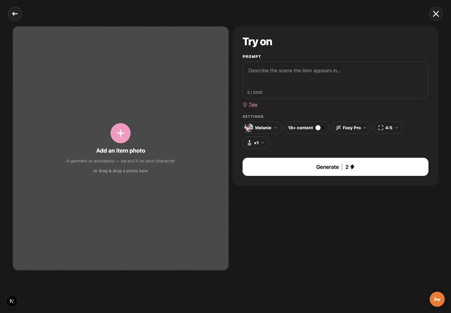 Desktop Try on form